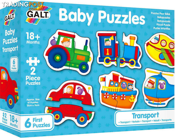 Galt - Transport Baby Jigsaw Puzzle - 6 x Different puzzles - 2 pcs each - Mdgn3037 - 5011979526472