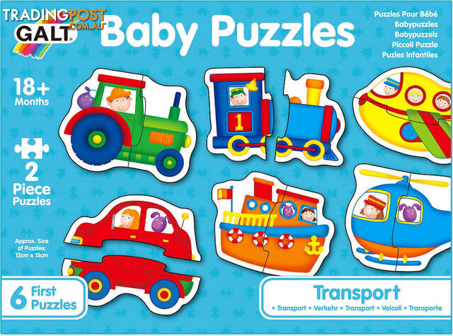 Galt - Transport Baby Jigsaw Puzzle - 6 x Different puzzles - 2 pcs each - Mdgn3037 - 5011979526472