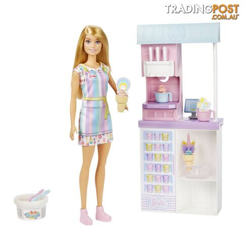 Barbie Ice Cream Shop Playset  Mattel Hcn46 - 194735015863