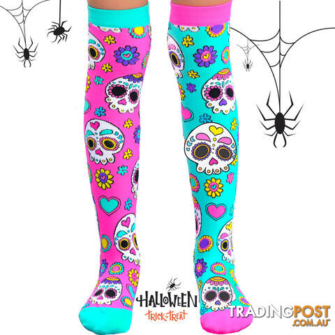 Madmia - Sugar Skulls Socks Kids & Adults Age 6y+ - Mumm105 - 9355645000641