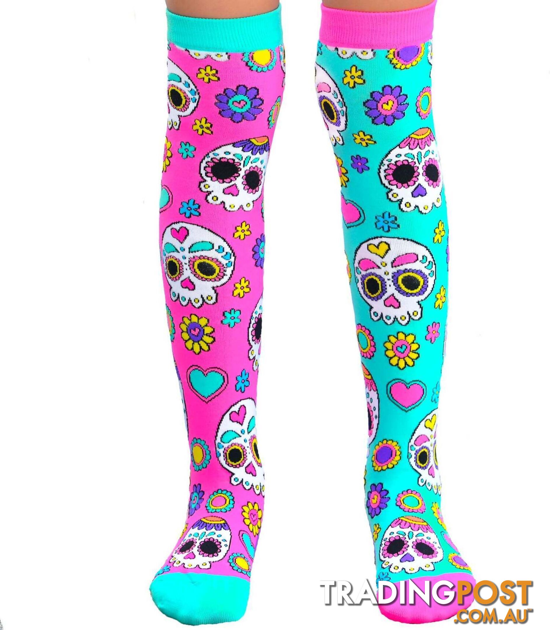 Madmia - Sugar Skulls Socks Kids & Adults Age 6y+ - Mumm105 - 9355645000641