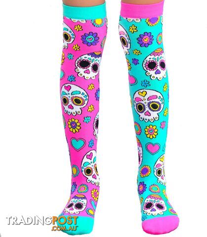 Madmia - Sugar Skulls Socks Kids & Adults Age 6y+ - Mumm105 - 9355645000641