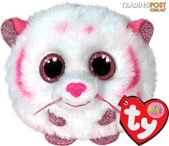 Ty Beanie Balls Puffies - Tabor Pink And White Tiger - Bg42524 - 008421425242