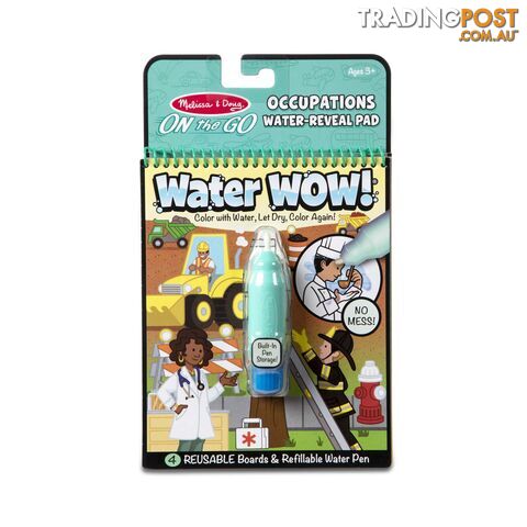 Melissa & Doug - Water Wow! Occupations - Water Reveal Pad On The Go Travel Activity Mdmnd30180 - 0000772301800