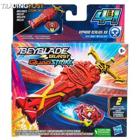 Beyblade Burst QuadStrike Xcalius Power Speed Launcher Pack With Launcher and Spinning Top Toy - Hbf7726asoo - 195166203171