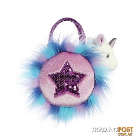 Cotton Candy -  Fancy Pals Unicorn In Purple Fluffy Star Bag - Ccfp305 - 9353468012797