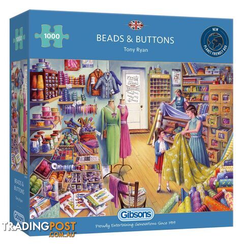 Gibsons - Beads & Buttons Joyceâ€™s Haberdashery - Jigsaw Puzzle 1000pc - Jdgib061598 - 5012269061598