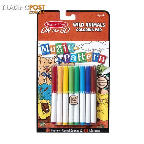 Melissa & Doug - Magic-pattern - Wild Animals Colouring Pad - On The Go Travel Activity Mdmnd30312 - 0000772303125