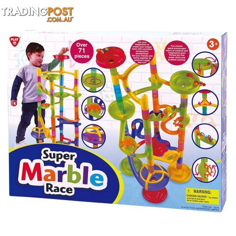 Super Marble Race Playset - 71 Pieces Playgo Toys Ent. Ltd Art28709 - 4892401093165