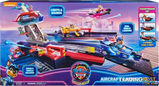 Paw Patrol - Paw Patrol The Mighty Movie Aircraft Carrier Hq - Spin Master - Si6067075 - 778988467152