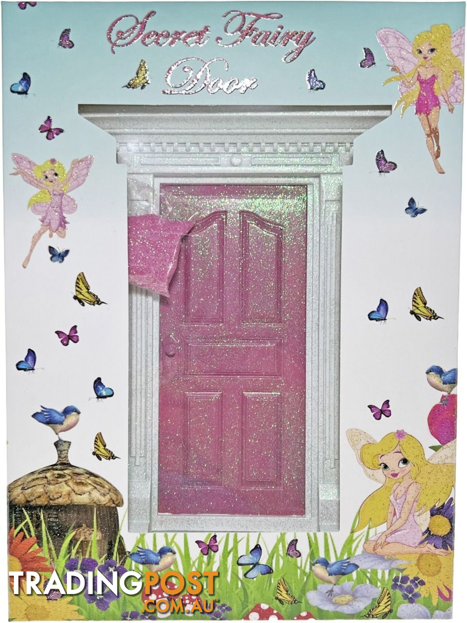 Cotton Candy -  Dark Pink Glitter Secret Fairy Door - Ccfv102 - 9324641379310
