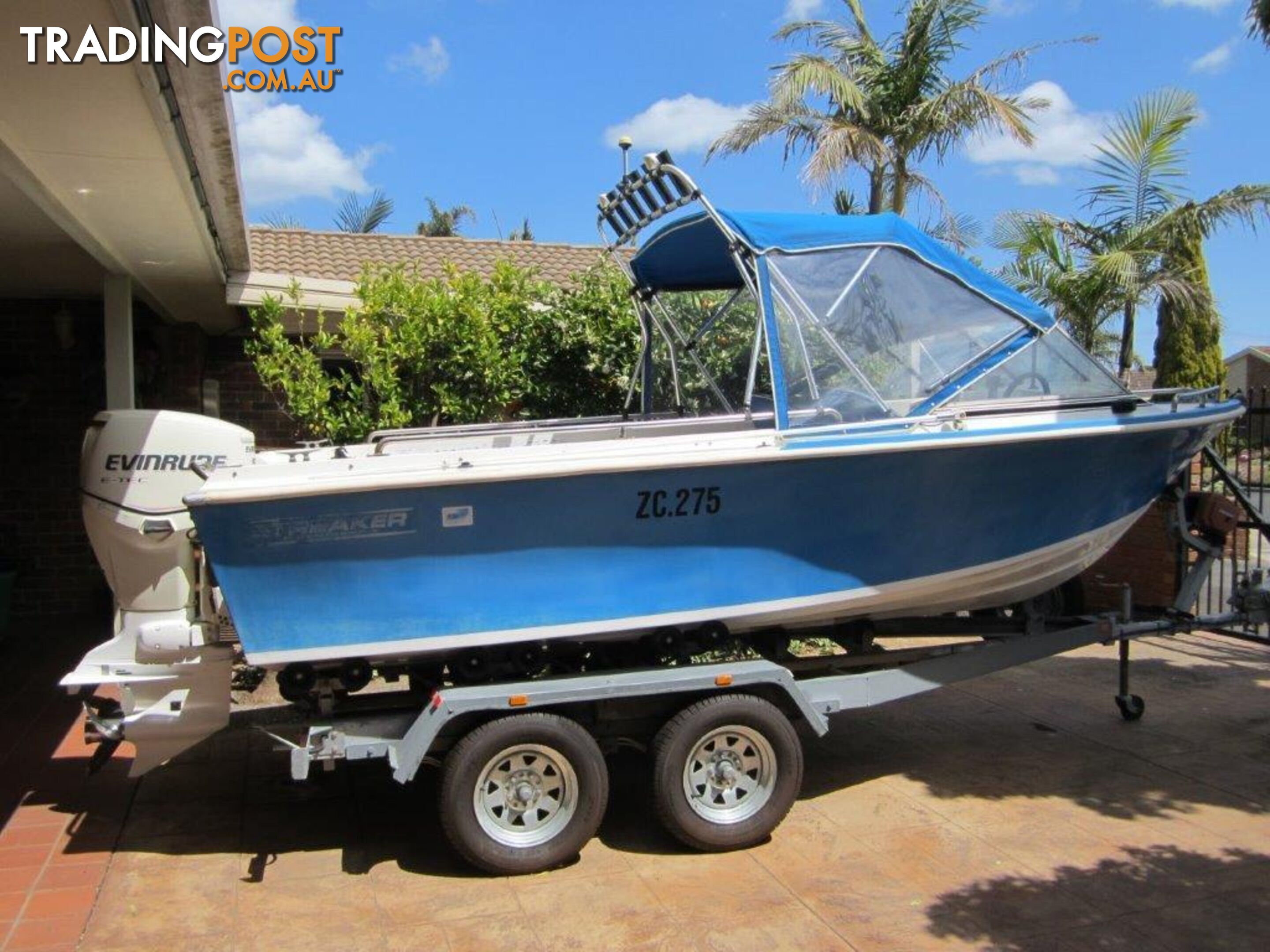 Streaker 5.02 Runabout/Evinrude ETEC Motor/Brooker Tandem Tilt Trailer