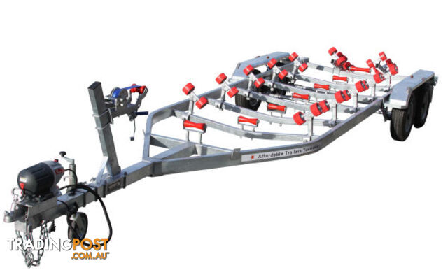 8M Braked Tandem Boat Trailer With Rollers 