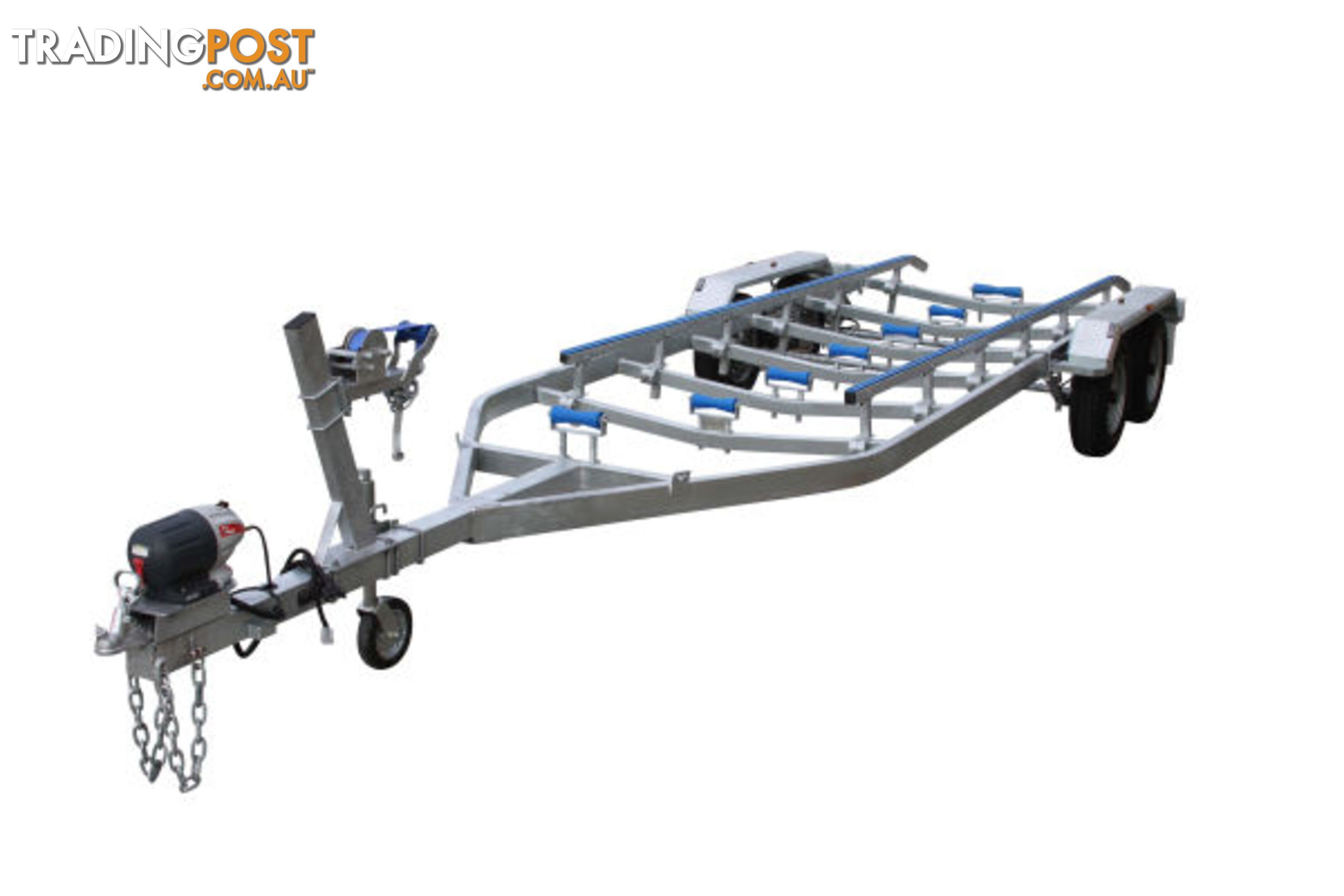 8M Braked Tandem Boat Trailer With Skids 