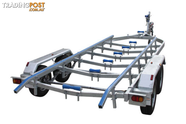 8M Braked Tandem Boat Trailer With Skids 