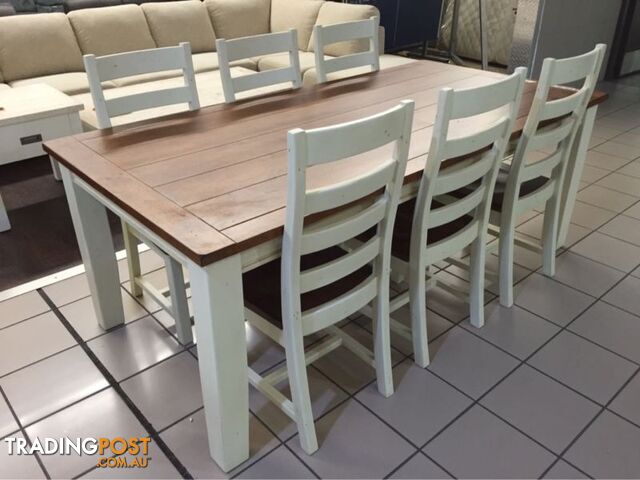 CLEARANCE - SNOWY RIVER DINING SET (7 PIECES)