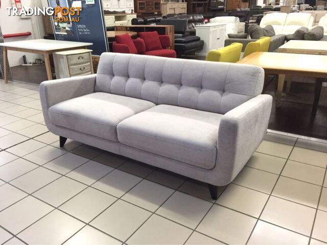 GREY 2.5 SEATER FABRIC RETRO INSPIRED SOFA