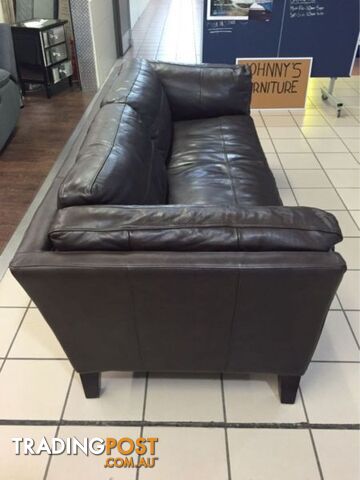 100% LEATHER - 3 SEATER LOUNGE (CHOCOLATE)