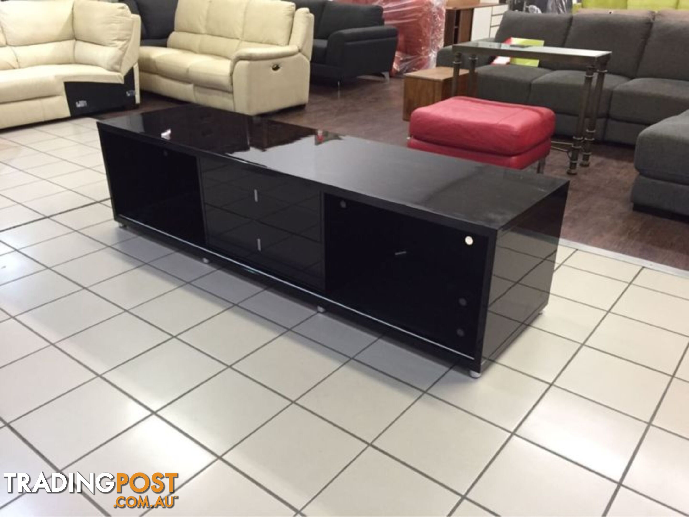 GLOSS BLACK TV UNIT 214CM