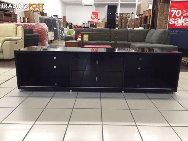 GLOSS BLACK TV UNIT 214CM