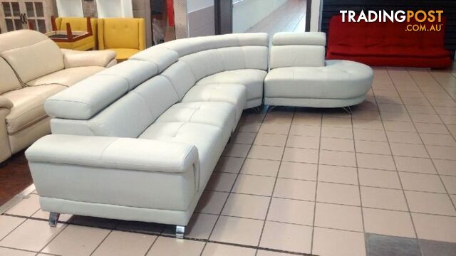 GENUINE LEATHER - PERLA MODULAR LOUNGE W/ADJUSTABLE HEADRESTS