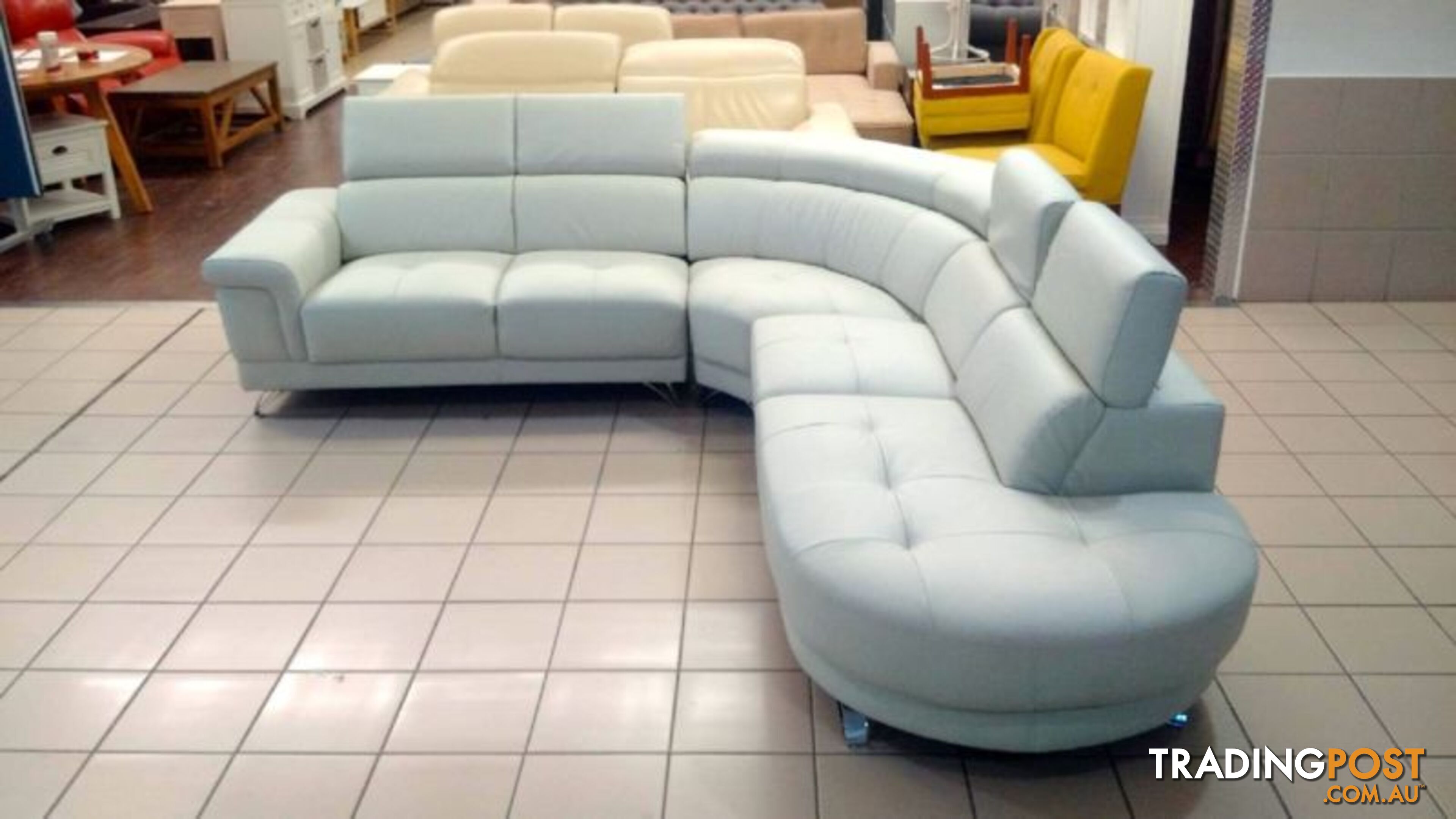 GENUINE LEATHER - PERLA MODULAR LOUNGE W/ADJUSTABLE HEADRESTS