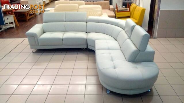 GENUINE LEATHER - PERLA MODULAR LOUNGE W/ADJUSTABLE HEADRESTS