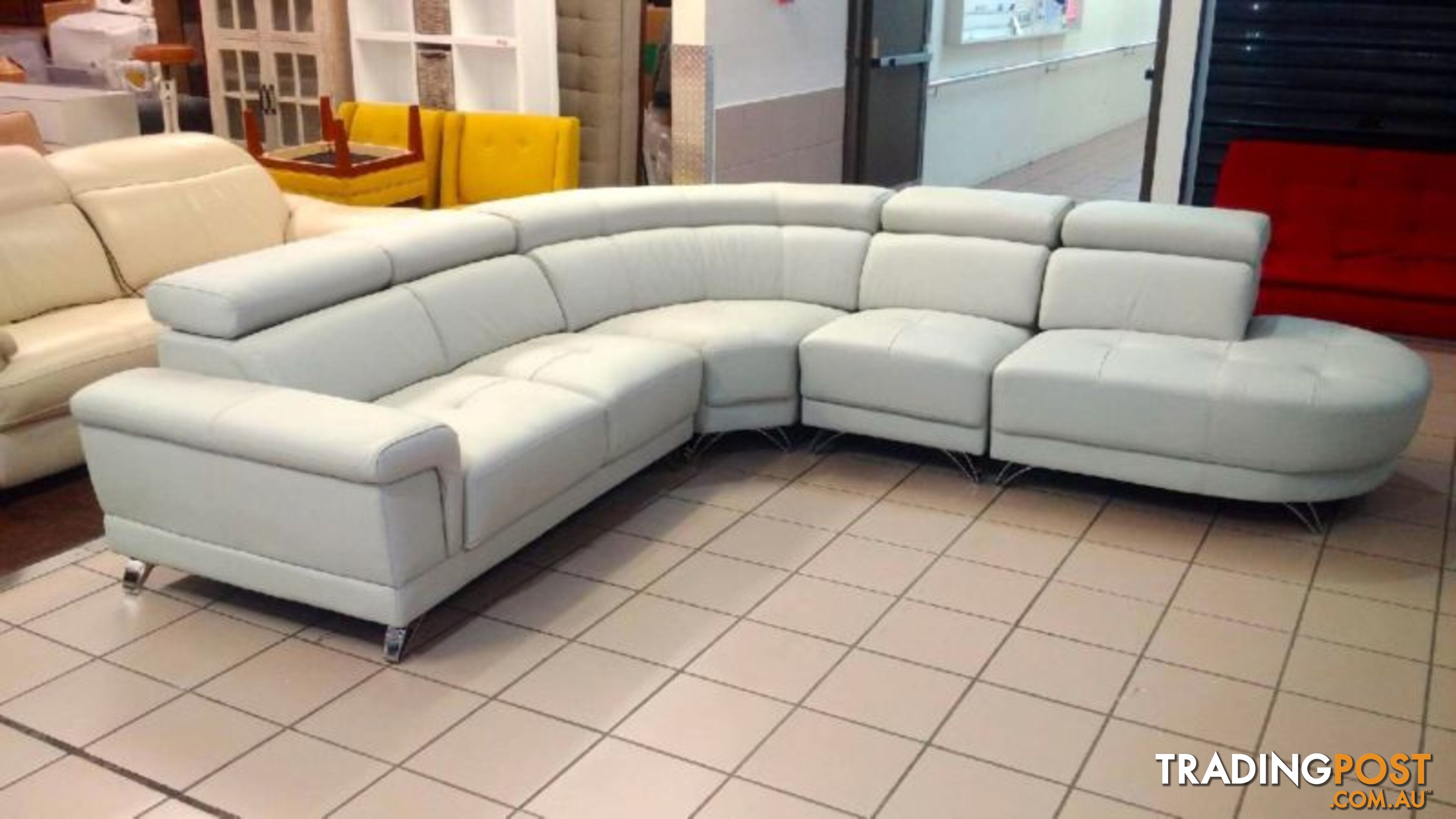 GENUINE LEATHER - PERLA MODULAR LOUNGE W/ADJUSTABLE HEADRESTS