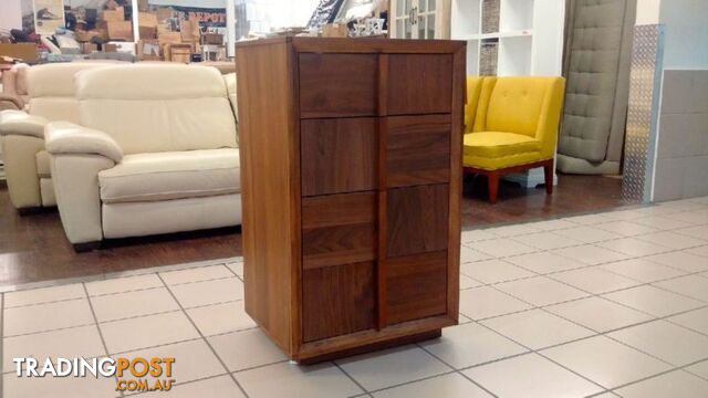 WALNUT 4 DRAWER TALLBOY