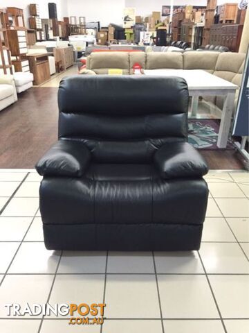 ROCCO LEATHER RECLINER (BLACK)