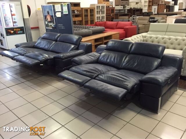 CLEARANCE 100% LEATHER 2.5 + 2 SEATER ELECTRIC RECLINER