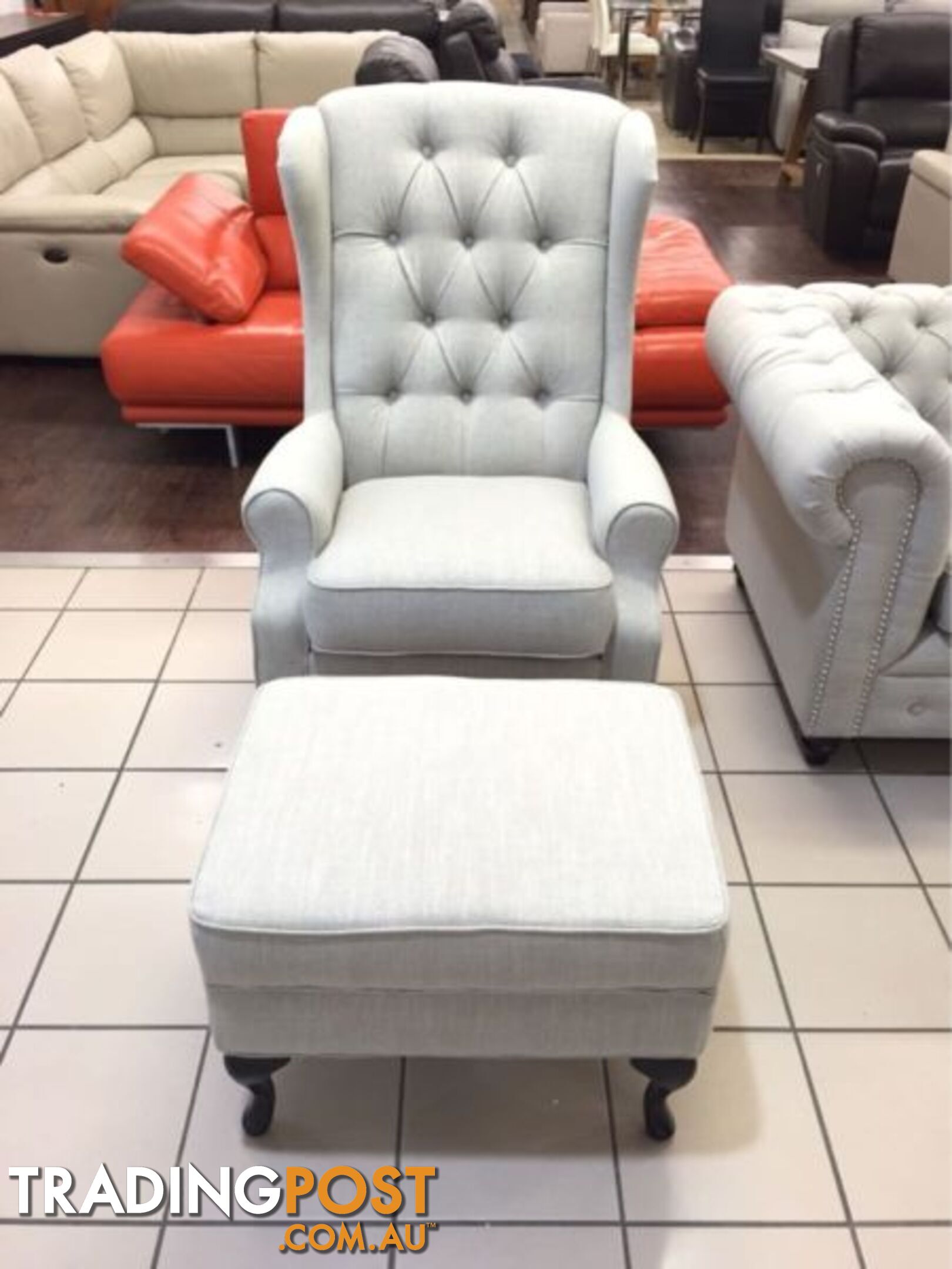 VICTORIA ARMCHAIR + OTTOMAN