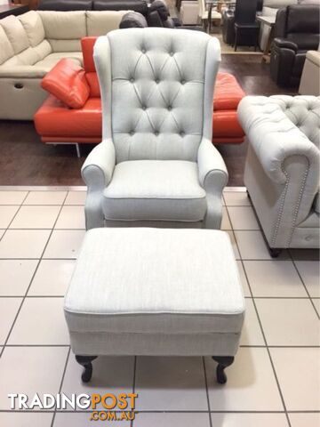 VICTORIA ARMCHAIR + OTTOMAN