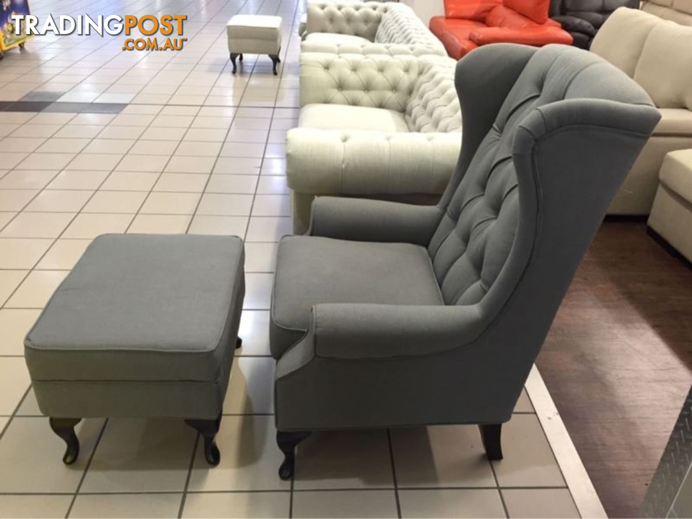 VICTORIA ARMCHAIR + OTTOMAN