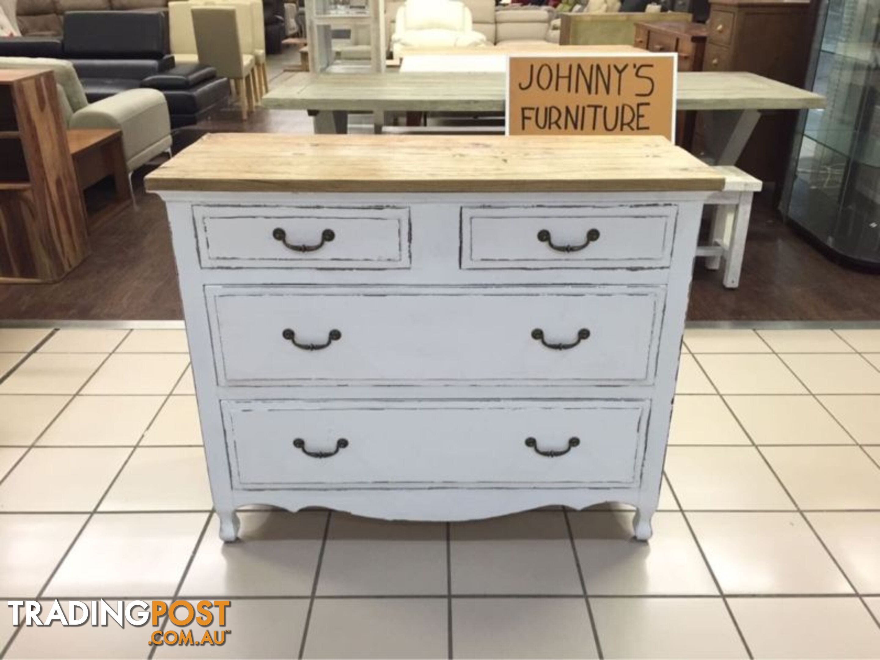 BRAND NEW - 4 DRAWER CABINET (OLD ELM)