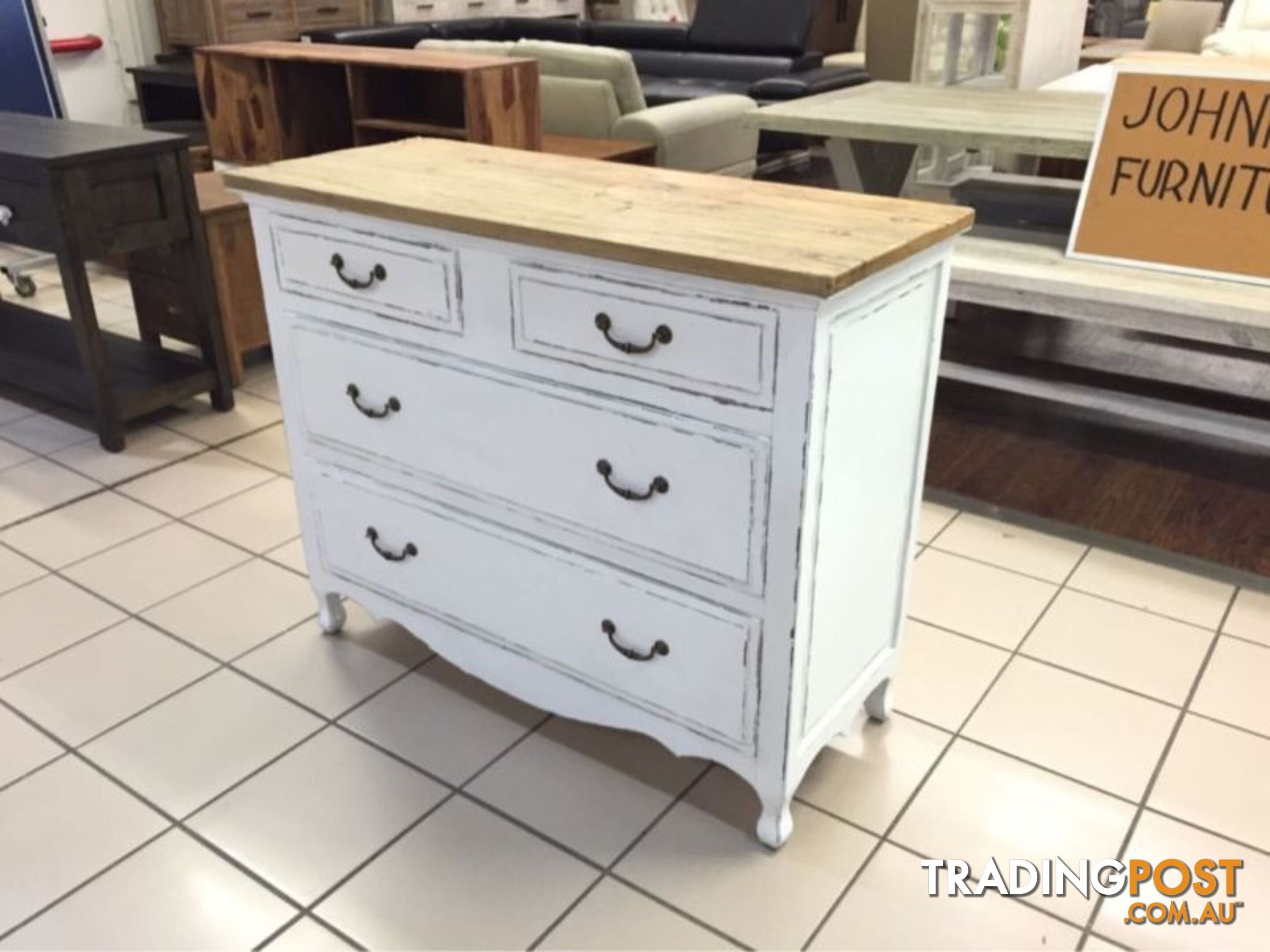 BRAND NEW - 4 DRAWER CABINET (OLD ELM)