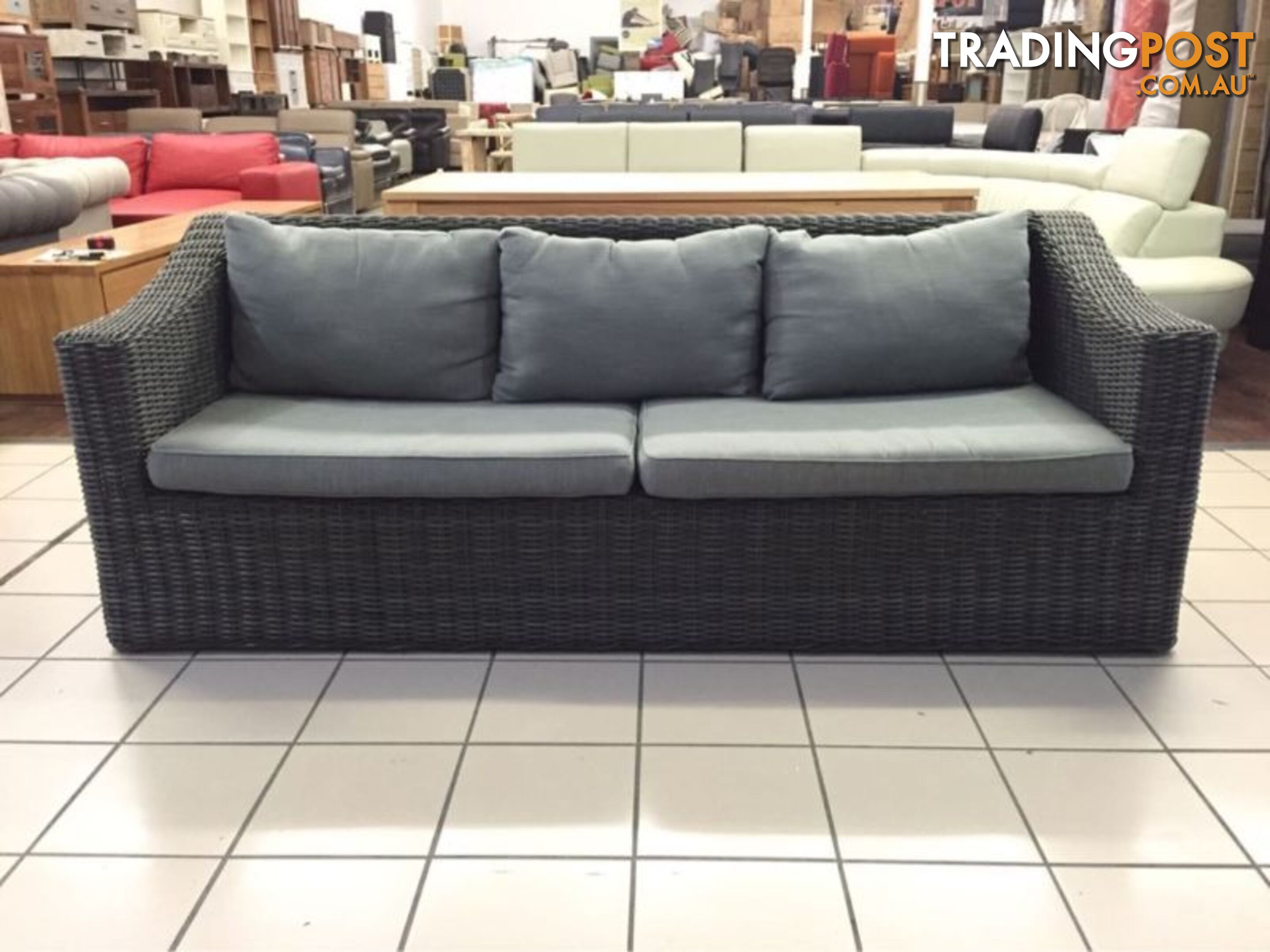 CLEARANCE 3 SEAT WICKER OUTDOOR SOFA