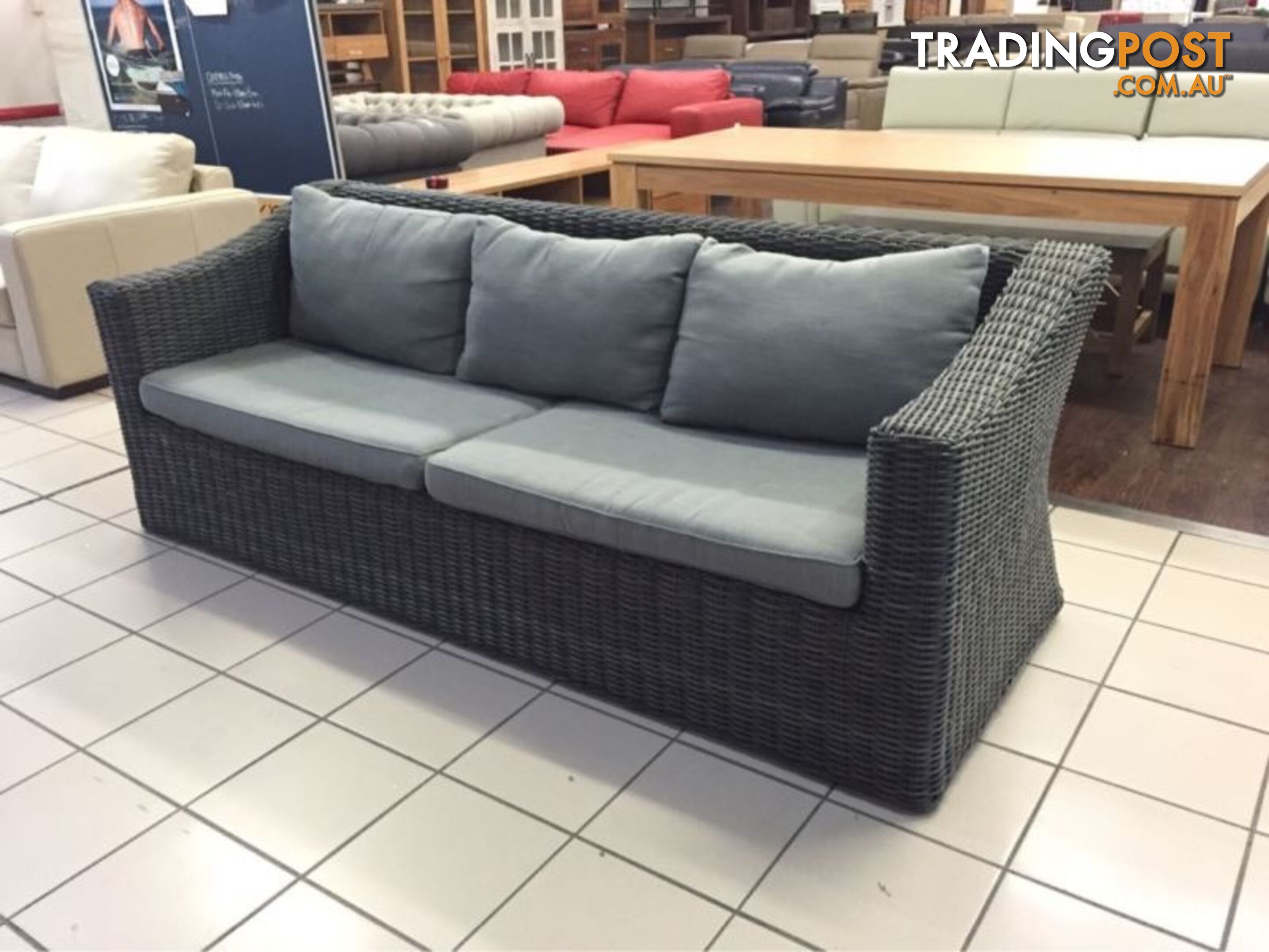 CLEARANCE 3 SEAT WICKER OUTDOOR SOFA