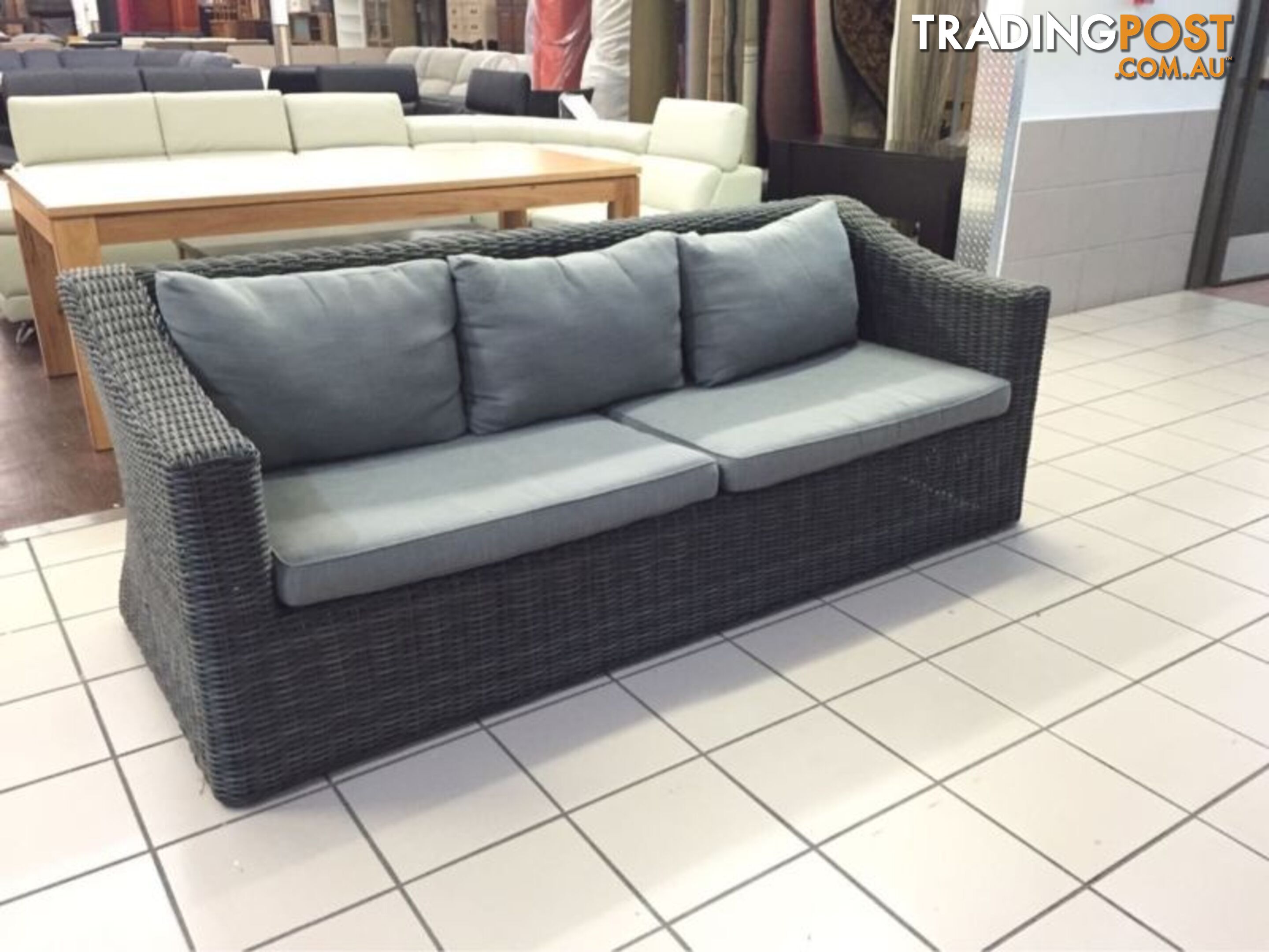 CLEARANCE 3 SEAT WICKER OUTDOOR SOFA