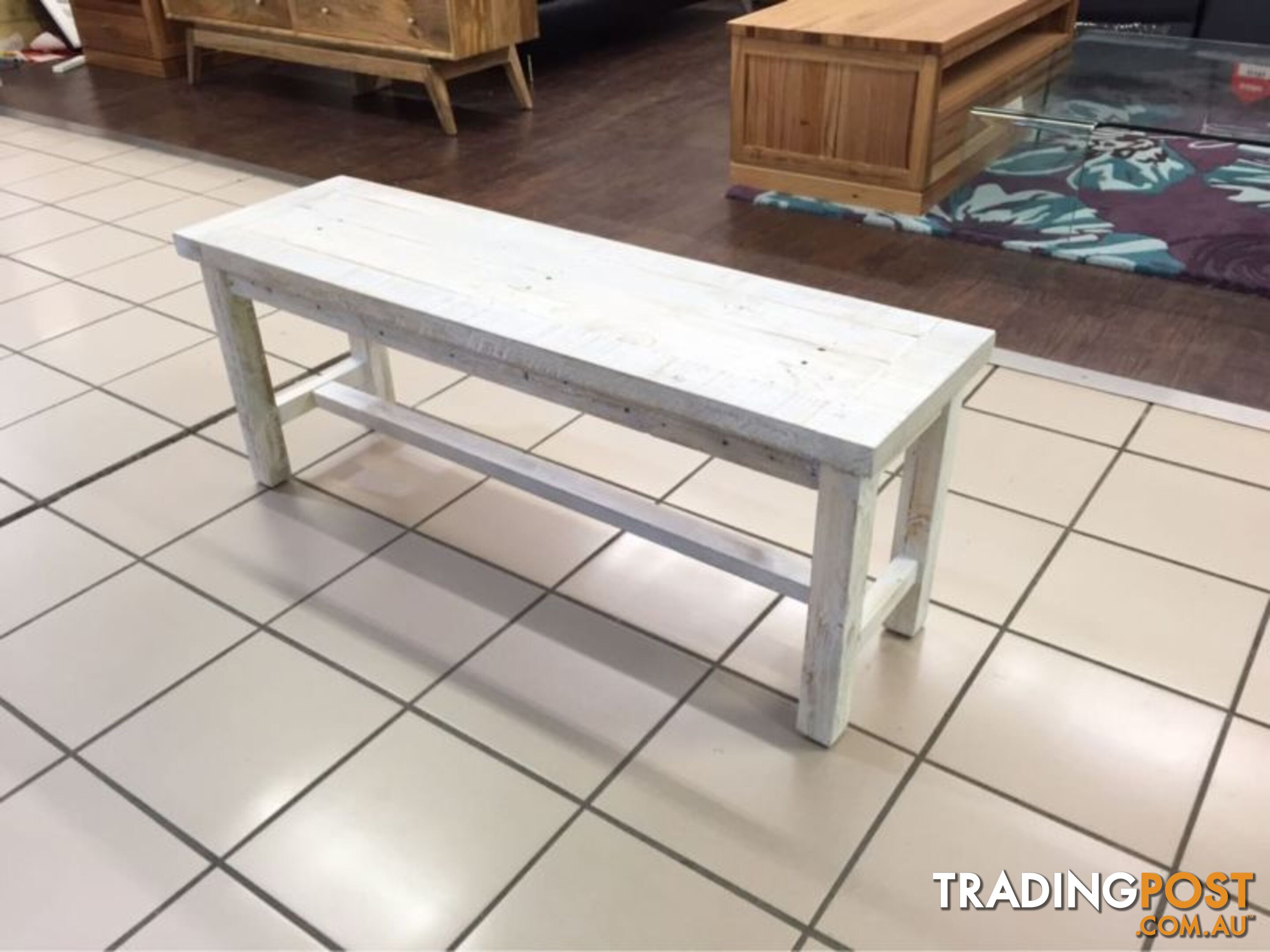 NEW HAVEN BENCH 120 WHITE WASH