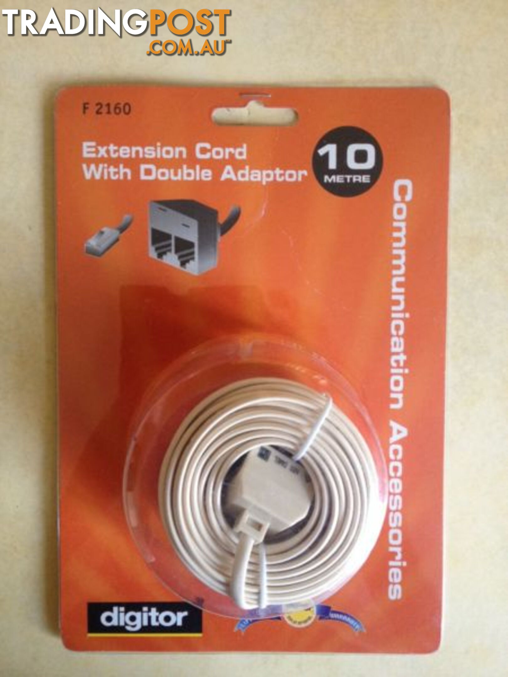 Extension cord with double adaptor