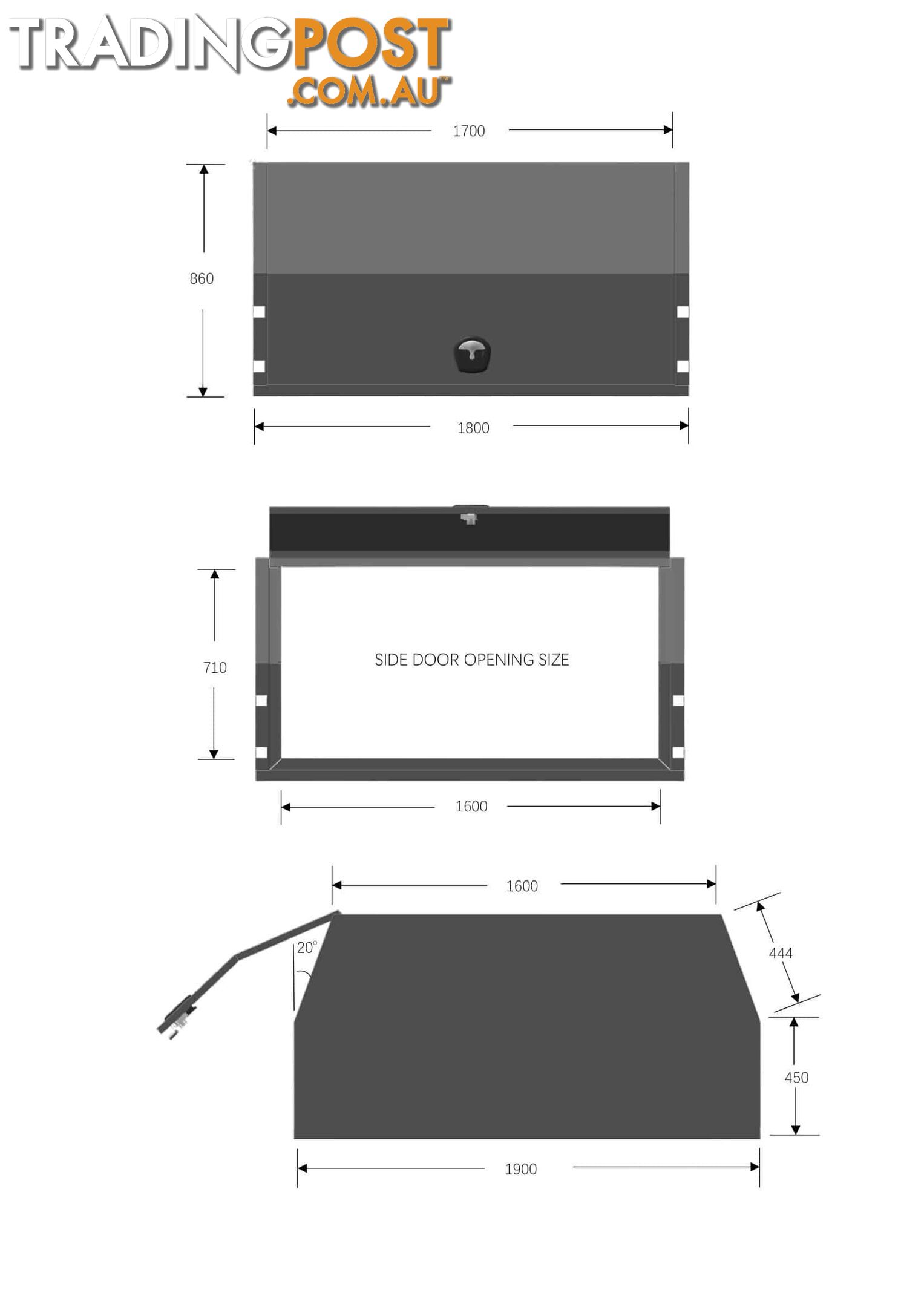 X1-WIDE 1800 F/P 2 DOORS BLACK