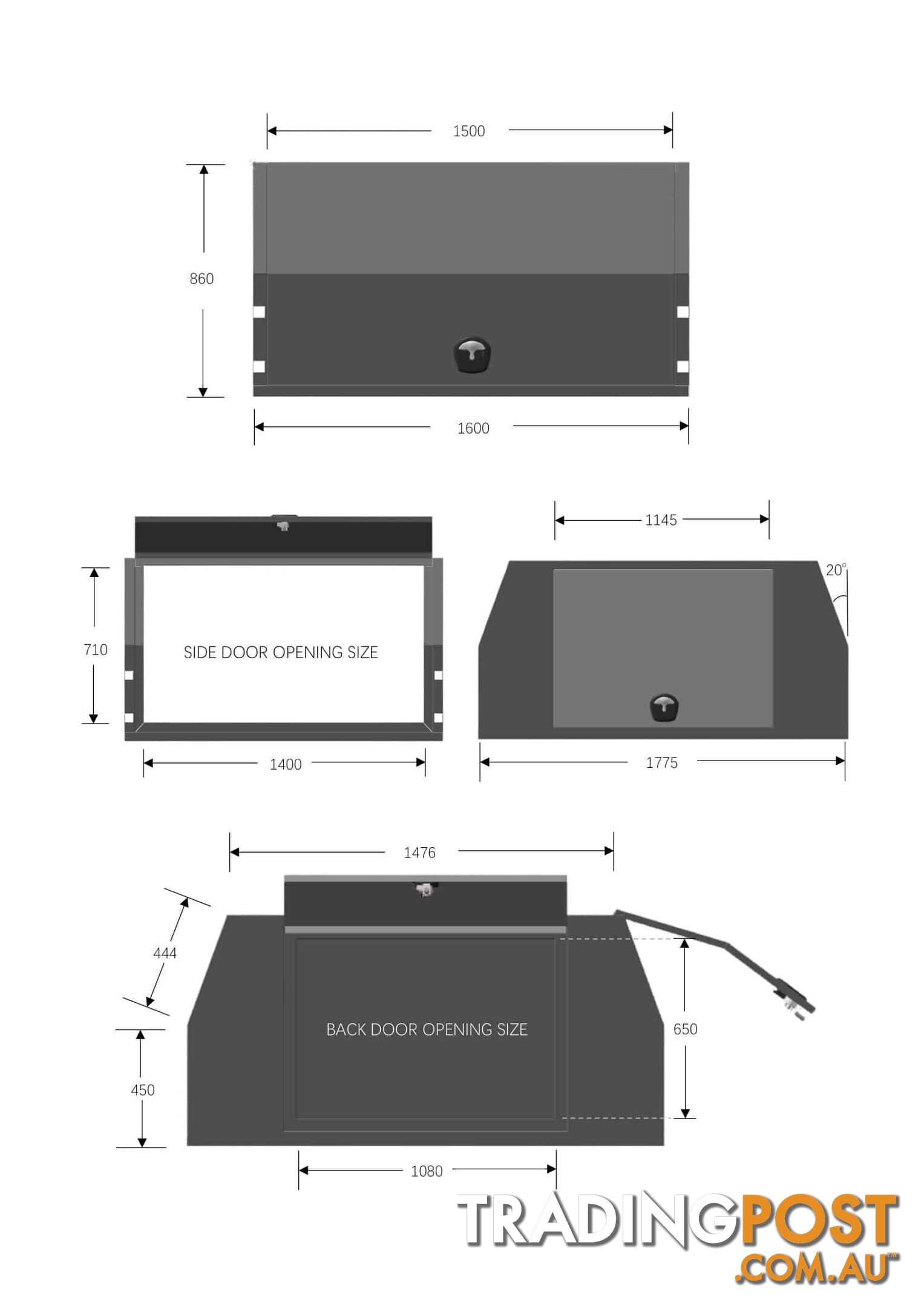 X1-1600 F/P 3 DOORS BLACK