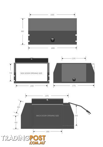 X1-1600 F/P 3 DOORS BLACK