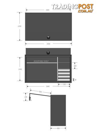 2000 F/P TRUCK TOOLBOX W/ DRAWER SET MARINE-GRADE ALLOY - photo 4 of 8