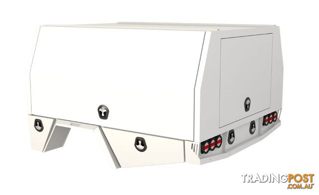 S3 2400MM SINGLE UNISTRUT FLOOR SERVICE BODY FLAT ALLOY WITH 2 DOOR WHITE