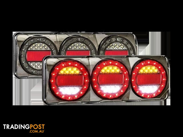 PAIR 90 LED TAIL LIGHTS 3 LED COMBINATION STOP TAIL INDICATOR REVERSE TRUCK UTE