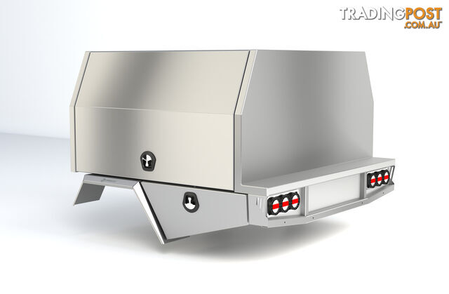 1600MM UNISTRUT FLOOR SERVICE BODY (1800MML BASE) FLAT ALLOY WITH 2 DOOR RAW