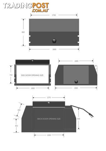 X1-WIDE 1800 F/P 3 DOORS BLACK