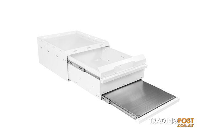 ALUMINIUM DRAWER WITH CUTTING BOARD WHITE